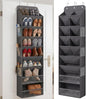 HOMELUX THEORY 8 Tiers Over The Door Shoe Organizer - 100D Extra Thick Shoe Rack for Closet, 6 Deep Side Pockets Shoe Rack for Entryway & Hanging Shoe Organizer for Closet for Boots (V2, Dark Gray)