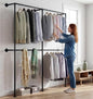 Industrial Pipe Clothing Rack Wall Mounted Garment Rack, Black Pipe Clothes Racks Retail Display Hanging Rod for Closet Storage, Laundry Room