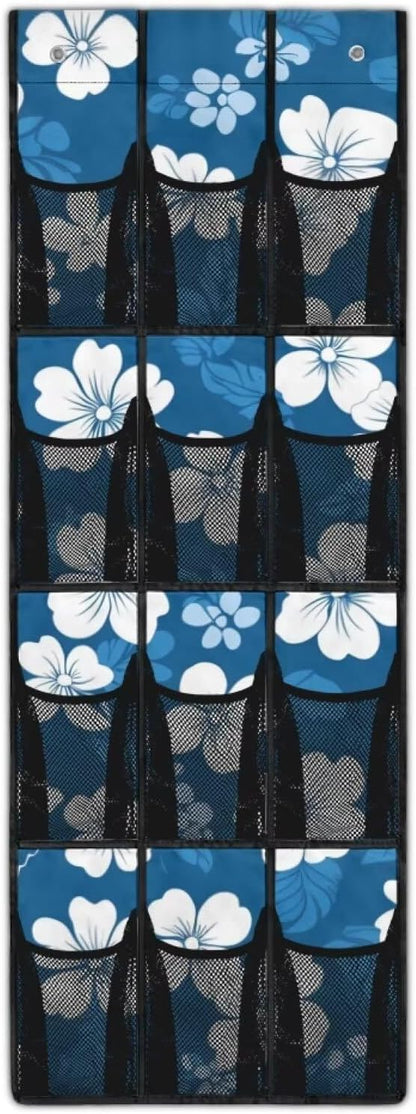 Generic White Flower Over the Door Pantry Organizer Reusable Over The Door Storage Organizer for Clothes Easy to Hang Behind The Door Making The Area Tidy and Orderly