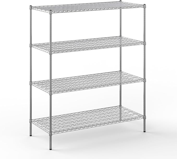 24" Deep x 54" Wide x 64" Height Wire Shelving Kit | 4-Tier | NSF Commercial Storage Rack Unit