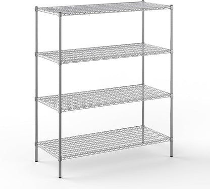 24" Deep x 54" Wide x 64" Height Wire Shelving Kit | 4-Tier | NSF Commercial Storage Rack Unit