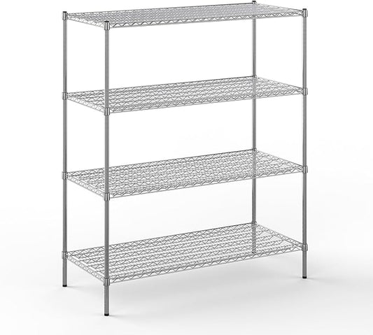 24" Deep x 54" Wide x 64" Height Wire Shelving Kit | 4-Tier | NSF Commercial Storage Rack Unit