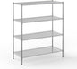 24" Deep x 54" Wide x 64" Height Wire Shelving Kit | 4-Tier | NSF Commercial Storage Rack Unit