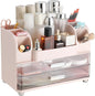 Large Makeup Organizer Countertop with Drawers, Make Up Organizer for Vanity, Makeup Storage Organizer Countertop Makeup Organizers for Skincare, Pink