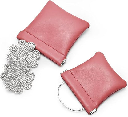 PU Leather Jewelry Travel Bag Leather Jewelry Pouch Christmas,Wedding Party Favor Gift Bag (S, Pink)