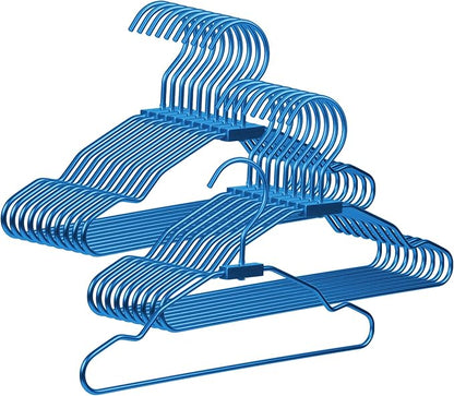 VWV Blue Aluminum Hangers, 20 Pack Baby Hanger，12.6 Inch Children Baby Hangers, Sturdy Metal Children Clothes Hangers for Wardrobe, Space-Saving Toddler Hanger