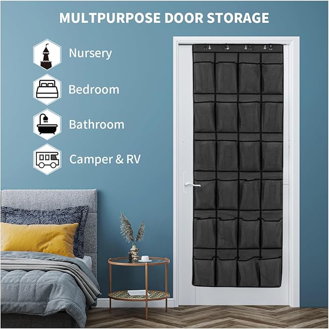 Over the Door Shoe Organizer 24 Extra Large Pockets Hanging Shoe Rack Holder for Closet Storage Hanging Shoe Organizer