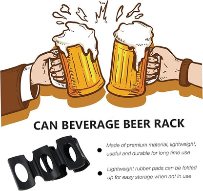 2 Pack Black Silicone Beer Pad Can Stacker Mat Bottle Stacking Mat for Home Office Bar Party
