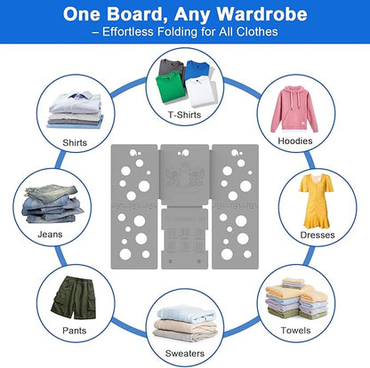 BoxLegend V5 Shirt Folding Board T-Shirt Folder Clothes Folder Laundry Organizer Helper for Adult Clothing Durable Plastic Folding Tool, Gray