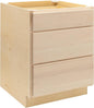 Quicklock RTA (Ready-to-Assemble) | Base Kitchen Cabinets - Shaker Style | Made in America (Raw Maple, 30" W x 34.5" H x 24" D 3 Drawer Pots and Pans)
