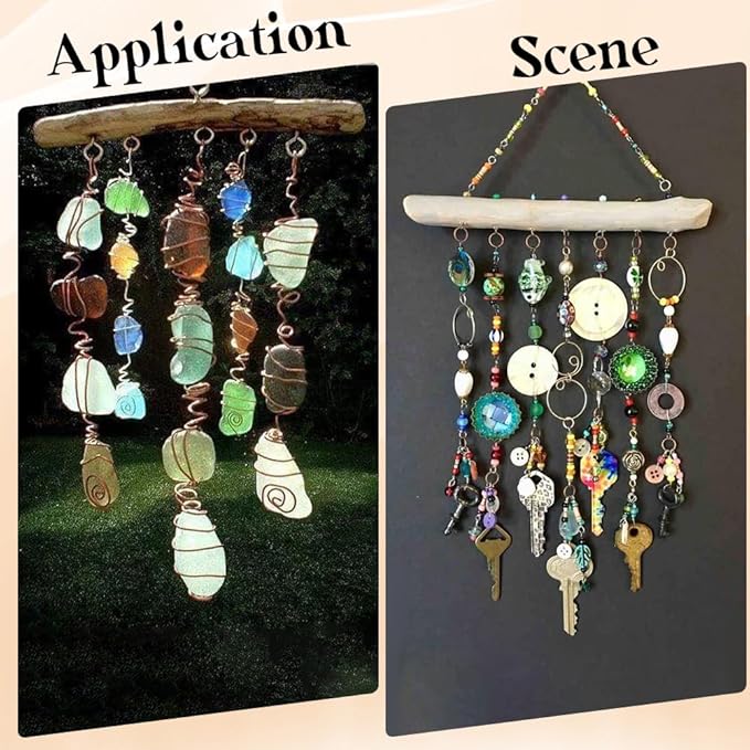 15 Inch 5 Hook Driftwood Wall Hanging Wall Mounted Jewelry Holder Decor Natural Wood Farmhouse Vintage Wooden Necklace Holder Branch Hooks with Jute Rope for Dried Flowers Keys Crafts Home