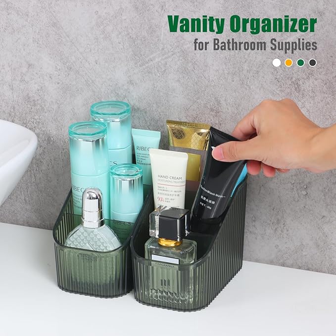Black Makeup Organizer, Makeup Brush Holder 8 Cups for Vanity, Bathroom Countertop Organizer, Dresser Organizer for Cosmetic Display, Skincare Cups, Perfume Stand, Toiletry