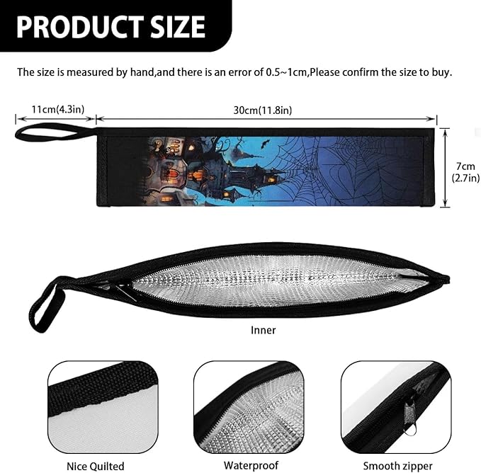 COEQINE 11.8 x 2.7 inch Halloween Portable Utensil Storage Case For Work Lightweight Portable Reusable Portable Travel Home Kitchen Decoration Bet Themes