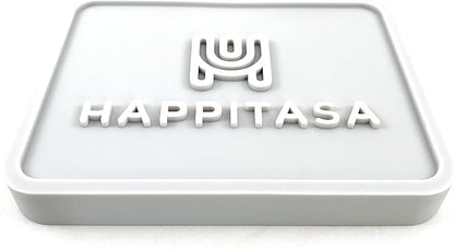 Silicone Soap Dish Tray and Sponge Holder with Drain Chute, Rectangular, Kitchen and Bathroom Sink Organizer (Light Grey, 5.2"x4" (Set of 2), 7.2 Ounces)