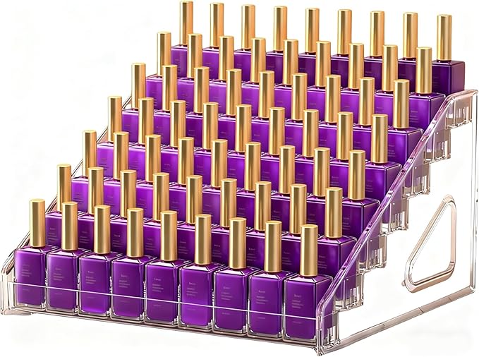 New 2025 7th Floor Nail Polish Organizer, Acrylic Display Case, Makeup Organizer, Detachable Nail Polish Holder, Convenient Assembly of Transparent Nail Polish Holder Stand