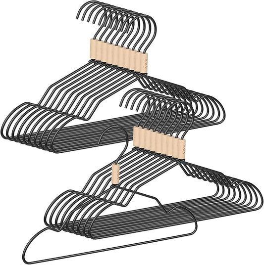 VWV Black Aluminum Hangers, 20 Pack Baby Hangers?12.6 Inch Children Baby Hanger, Sturdy Metal Children Clothes Hangers for Wardrobe, Space-Saving Toddler Hanger