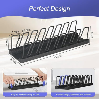 7-Cap Baseball Hat Organizer & Storage | Tabletop Metal Hat Rack Stand for Closet, Dresser, Vanity | Snap Assembly Cap Holder, Black Space-Saving