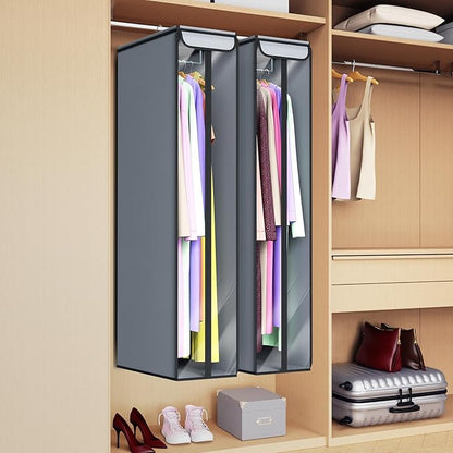 Univivi Garment Bags for Hanging Clothes 50", Hanging Garment Bags for Closet Storage with Large Clear Window, Garment Storage Bags for Suits, Coats, Dresses, 1 Pack