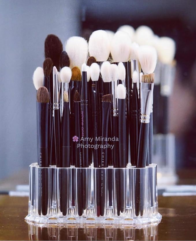 byAlegory Acrylic Makeup Beauty Brush Organizer | 26 Space Cosmetic Storage (CLEAR)