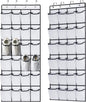 Shoe Holder Rack for Over the Door, 24-Pair Mesh Pockets Hold up to 40 Pounds, Back of Closet Organizer, Behind Door Hanger, Nonslip Holders, Shoes, Sneakers and Home Accessories (WHITE)