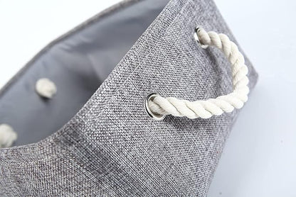 Storage Basket Fabric Sturdy Canvas Storage Bins Organizer with Handles for Clothes and Storage Foldable Storage Boxes Cubes