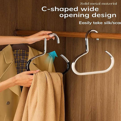 Durable Steel Hangers: Maximize Closet Space with Versatile Storage, Multifunctional Stainless Steel Hat Hangers, Heavy Duty Space Saving Closet Organizer for Hats, Scarves, Belts (Black,3PCS)