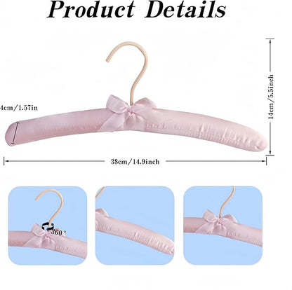 10 Pack Satin Padded Hangers for Women Clothing, Anti Slip Sponge Fabric Clothing Hangers Coat Racks for Sweater, Coat, Suit, Dress (10-Color_B)