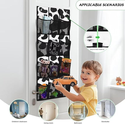Generic Cow Pattern Over The Door Organizer Large-Capacity Design Over Door Hanging Bag Shoe Rack Hanger Closet Storage Organizer Good Organizing Items for College Students Women