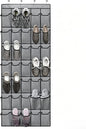 Meolsaek Over the Door Shoe Organizer with 40 Breathable Mesh Pockets, Hanging Shoe Organizer for Door with 4 Metal Hooks, Shoe Organizer for Closet, Bedroom, Bathroom, Pantry (Grey, 35)