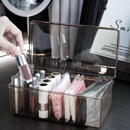 Lash Cart Organizer For Lash Techs,Acrylic Lashes Extension Organizers and Storage for Do Your Own Lashes and Brows at Home,Clear Container for False Eyelash Supplies, Separated Lashs Organizers Boxes