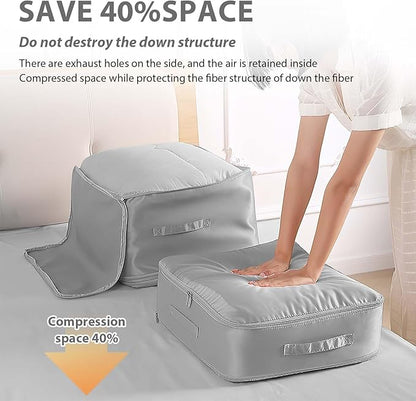 Generic Ultra Space Saving Self Compression Organizer, Heavy Duty Moving Bags, Storage Tote for Space Saving, Self Compression Moving Organizer Bag for Comforters, Bedding, Clothes (Grey, X-Large)