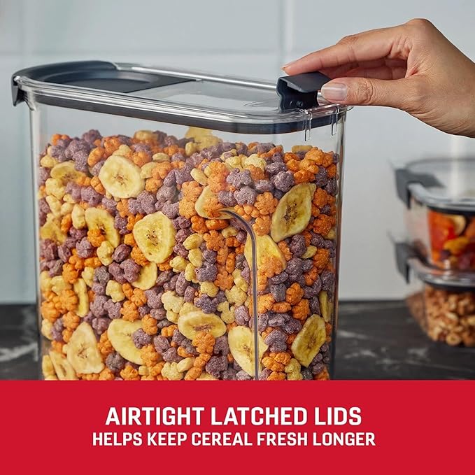 BEN & JANE Made in the USA Brilliance 18-Cup Cereal Pantry Storage, BPA Free Plastic, Stain and Odor Resistant - 2 Pack