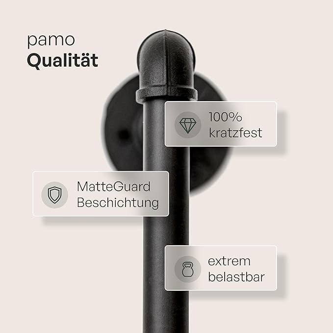 pamo Wall Mounted Pipe Clothing Rack – Industrial Closet System in Black Powder-Coated Steel – 154" W × 87" H, 970 lbs – Walk-In Closet & Retail
