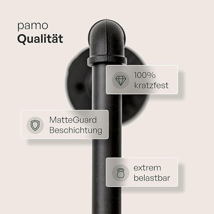 pamo Wall Mounted Pipe Clothing Rack – Industrial Closet System in Black Powder-Coated Steel – 154" W × 87" H, 970 lbs – Walk-In Closet & Retail