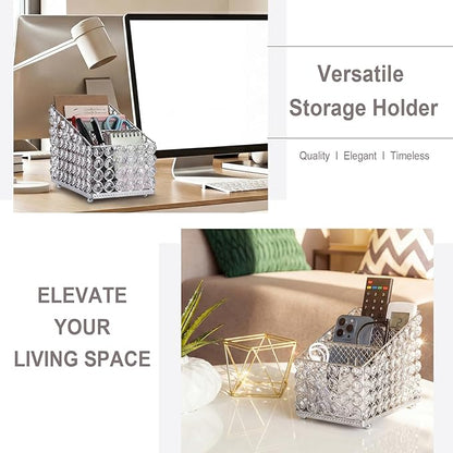 Hipiwe Crystal Makeup Brush Organizer 3 Slots Makeup Palette Organizers Vanity Storage Holder Eyeshadow Palette Display Holder Cosmetic Holder for Dresser Bathroom