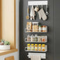 Magnetic Spice Rack for Refrigerator, 5 Pack Magnetic Fridge Organizer Shelves, Strong Magnetic Hold, No Drilling, Space Saving Storage Rack for Kitchen & Washing Machine Organizer (White)