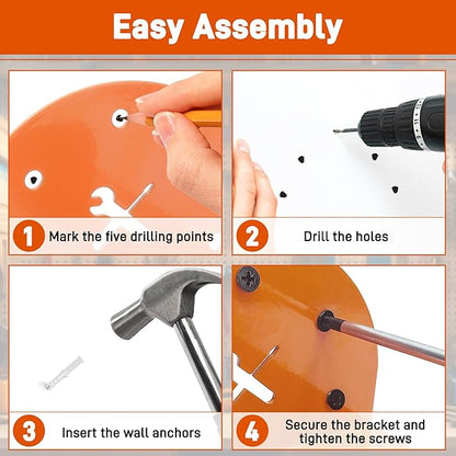 Garage Organizer Trimmer Rack, 4 Pack Weed Eater Hanger for Wall, Garden Power Tool Hanger Weed Whackers Holder Wall Mounted for Grass Trimmer, Hedge Trimmer, Garage Trimmer, Orange