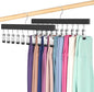 Legging Organizer for Closet, Pants Hangers with Clips Holds 20 Leggings, Jeans, Hats, Shorts, Socks, 360° Rotating Space Saving Hanging Lightweight Garment Hanger Storage 2Pcs