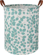 Laundry Baskets,Canvas Fabric Laundry Hamper,Collapsible Toy Storage Organizer Bins,Gift Basket for Bedroom, Clothes, Nursery,Kids,Boys (Eucalyptus leaves)