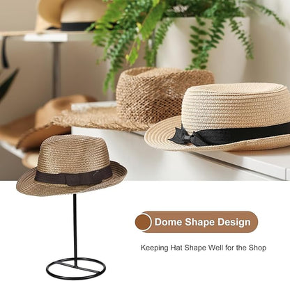 uxcell Metal Hat Display Stand 2 Pack Tabletop Hat and Wig Rack Holder Freestanding for Baseball Cap, Fedora Hat, Cowboy Hat - Black, 14 Inch