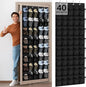 Over the Door Shoe Organizer - 40 Large Breathable Mesh Pockets, Space Saving Hanging Shoe Organizer with Metal Hooks, Hanging Shoe Rack for Men's and Women's Shoes (Black)