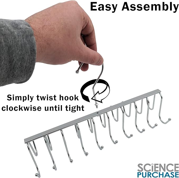 2 Pack of 20 Hook Chrome Closet Hangers for Belts, Ties, Bras, Scarves by Electronix Express