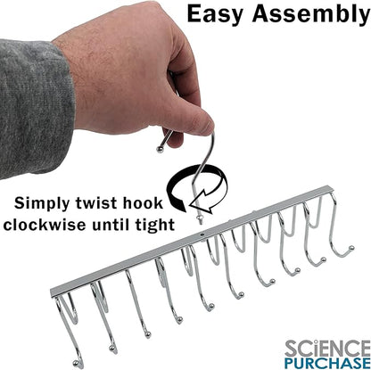 2 Pack of 20 Hook Chrome Closet Hangers for Belts, Ties, Bras, Scarves by Electronix Express