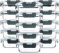 M MCIRCO [15-Pack,13 oz 1.5 Cup Glass Meal Prep Containers, Small Glass Food Storage Containers with Lids,Airtight Lunch Containers, Microwave, Oven, Freezer and Dishwasher Friendly, BPA-free