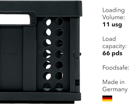 Clax® crate | folding box | basket | 48 qt (12 gal) | black