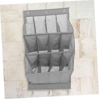 ULTECHNOVO 12Grid Over Door Shoe Storage Mounted Organizer for Shoes Boots and Accessories for Space Optimization Bathrooms Bedrooms