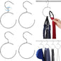 Yaocom 4 Pack Belt Hangers for Closet Rotatable Belt Ring Hook Tie Rack Holders Closet Hanger Organizer for Ties Scarves Baseball Cap Wardrobe Accessory Storage(Silver)