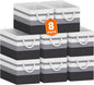Fab totes Storage Bins 8-Pack, Foldable Storage Baskets for Organizing Toys, Books, Shelves, Closet, Large Storage Box with Rope Handles, Sturdy Organizer Bins,Gradient Grey