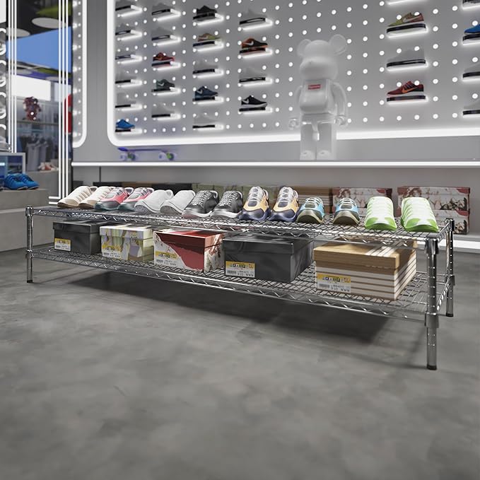 21" Deep x 72" Wide x 14" Height Wire Shelving Kit | 2-Tier | NSF Commercial Storage Rack Unit
