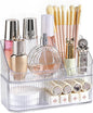 DASITON Makeup Organizer with Drawers, 2 Tier Stackable Organizer for Cosmetics, Skincare, Lipsticks, Makeup Brush, Acrylic Small Makeup Organizers for Vanity Bathroom Countertop Desk Storage (Clear)